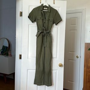 Madewell Tie-Waist Military Utility Suit in Olive XS
